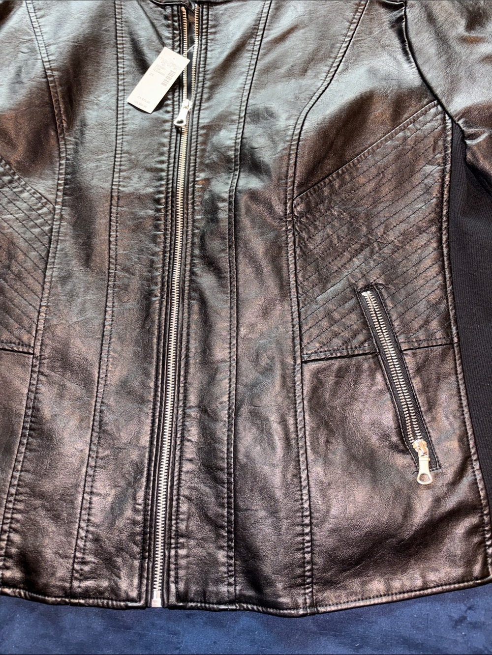 Maurices Black Faux Leather Jacket Plus Size Women’s 2X NEW - Picture 6 of 16